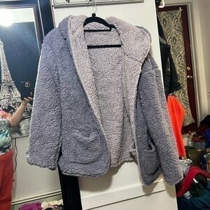 Lilac Reversible Teddy Bear Jacket size Medium